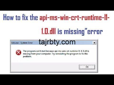 حل مشكلة api-ms-win-crt-runtime-l1-1-0.dll